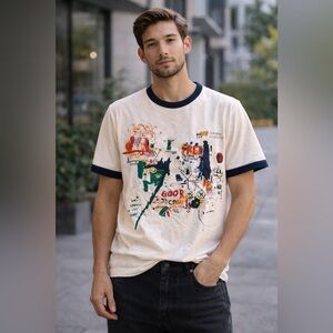 Uniqlo UT Archive x Jean-Michel Basquiat Ringer T-Shirt XS | Art Tee